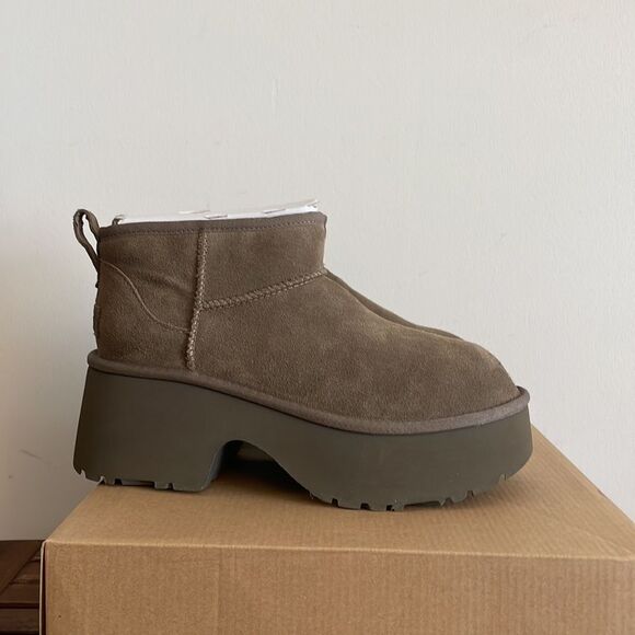 UGG Classic Ultra Mini New Heights Boots Hickory US Women Size 9/UK 7/EU 40 - Picture 9 of 16